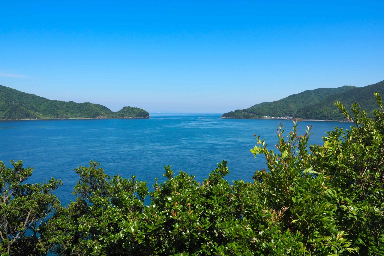 丹賀砲台園地より望む元の間海峡